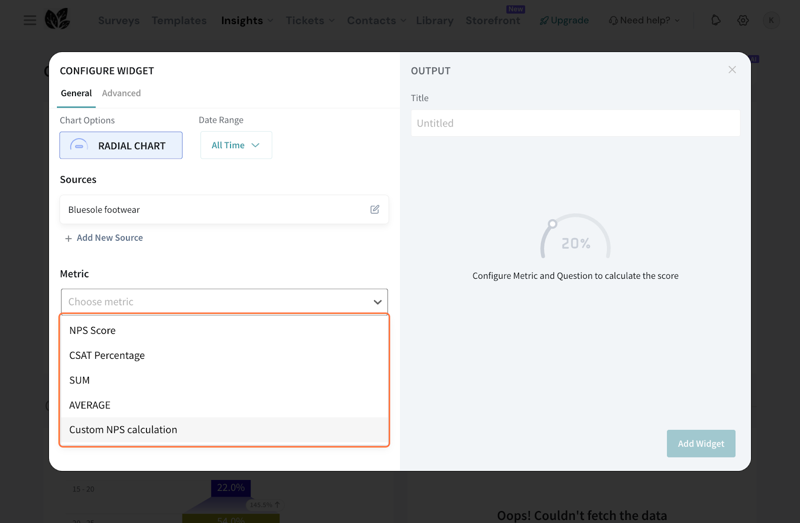 Click on Configure Widget…
