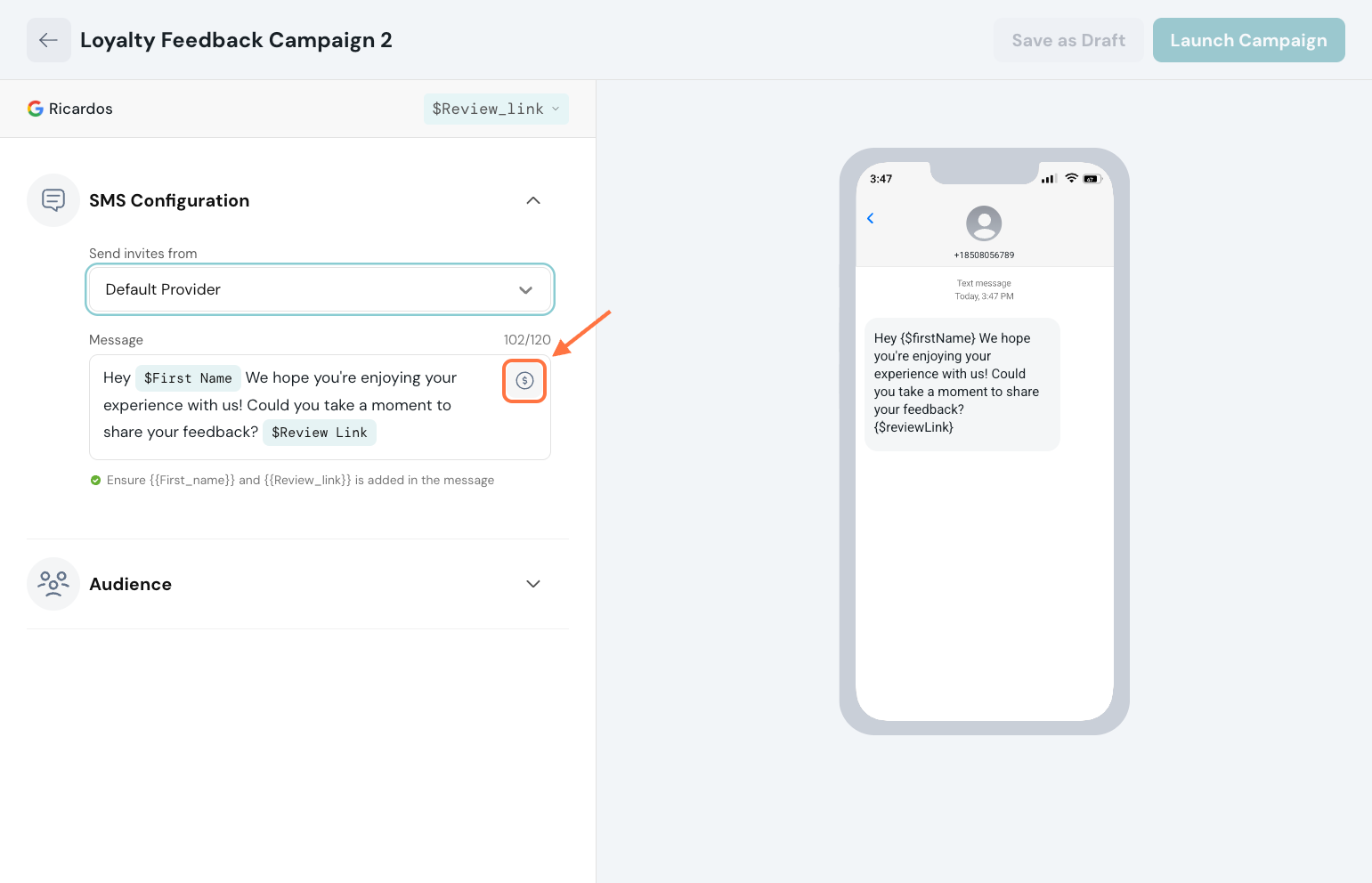 Click on dropdown trigger