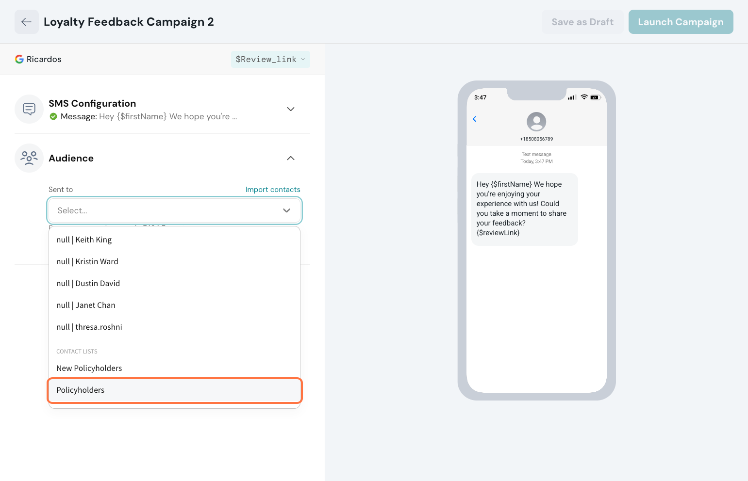 Click on Policyholders